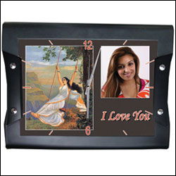 "Customised Wall Clock with Ravi Verma Painting (For Wife / Fiancee) - Click here to View more details about this Product
